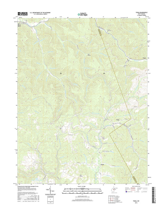 Tioga West Virginia US Topo Map Image