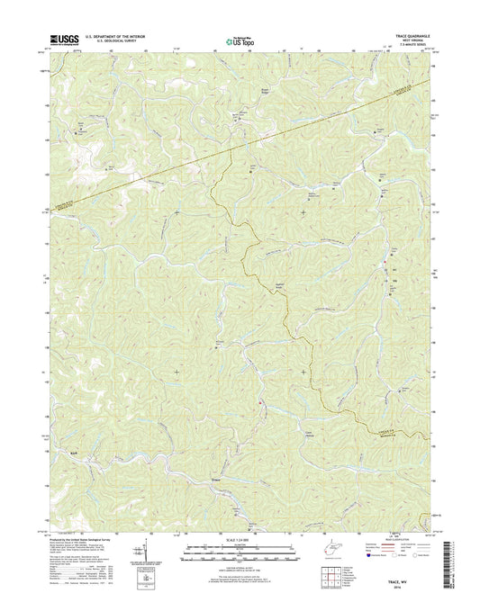 Trace West Virginia US Topo Map Image