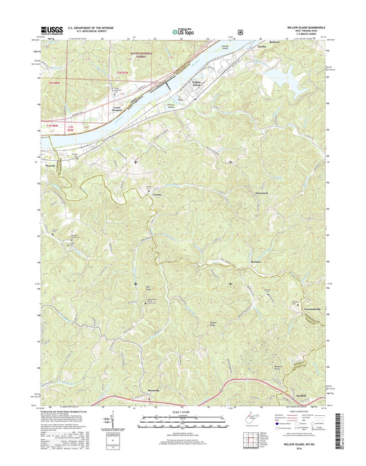 Willow Island West Virginia US Topo Map Image