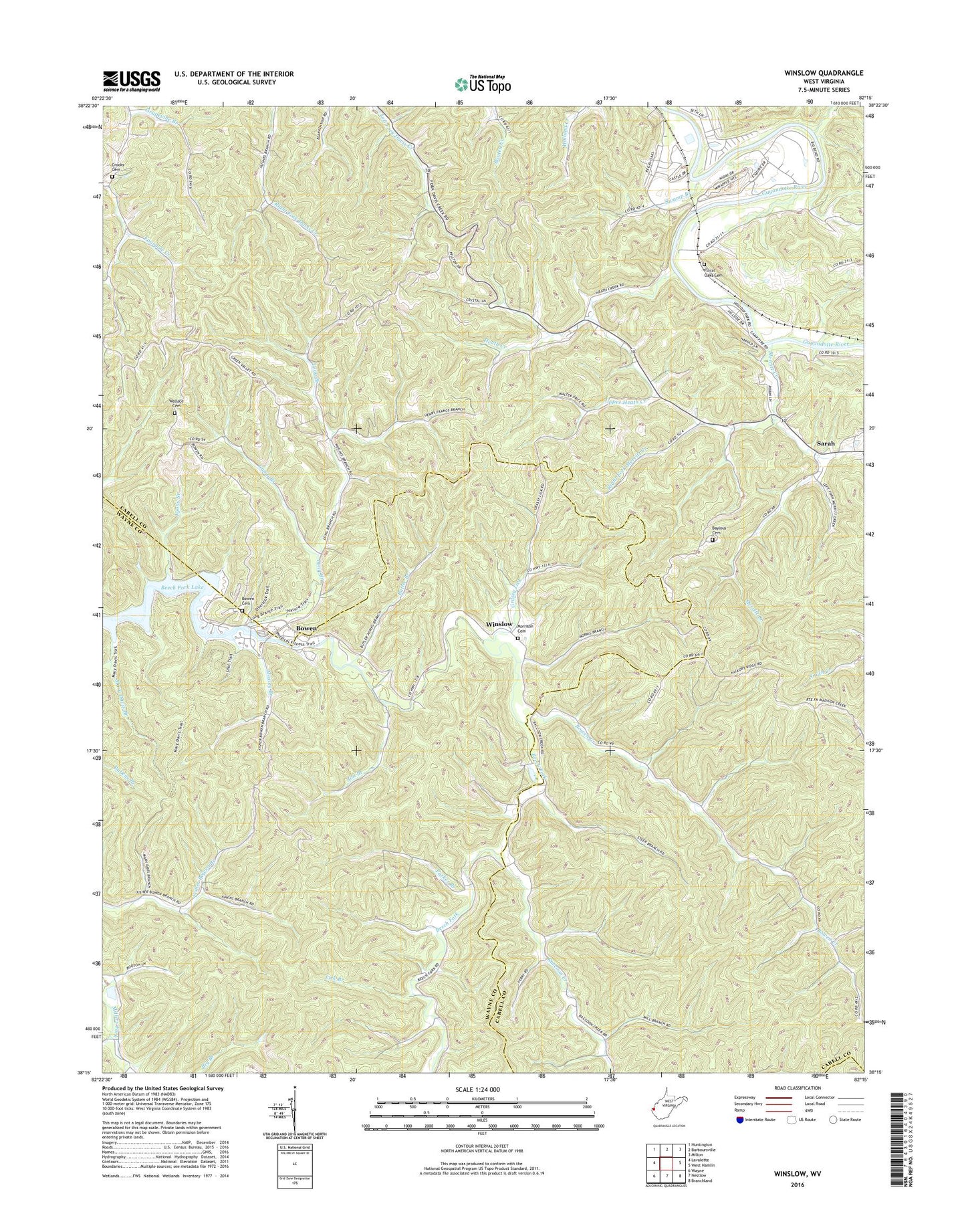Winslow West Virginia US Topo Map Image