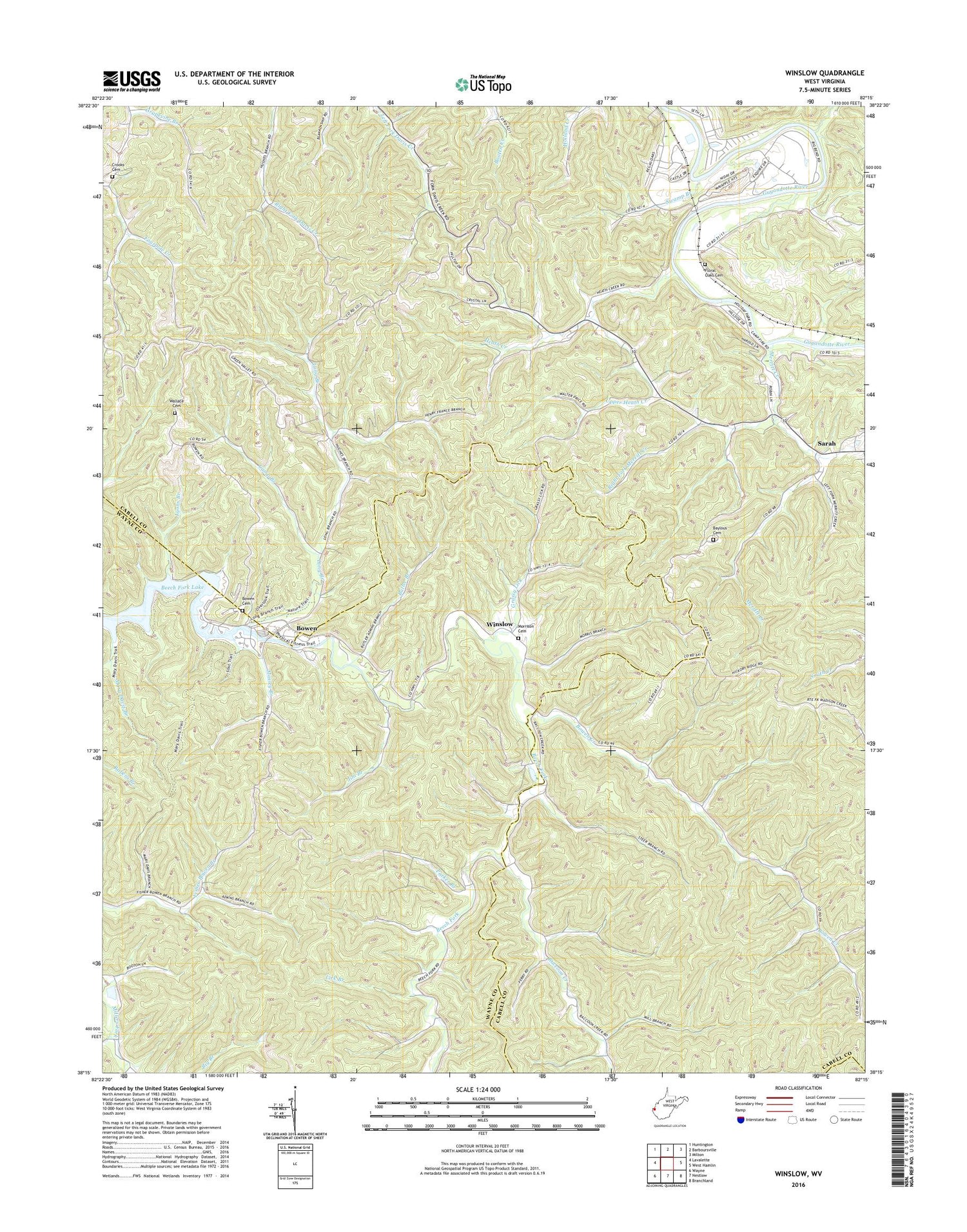 Winslow West Virginia US Topo Map Image