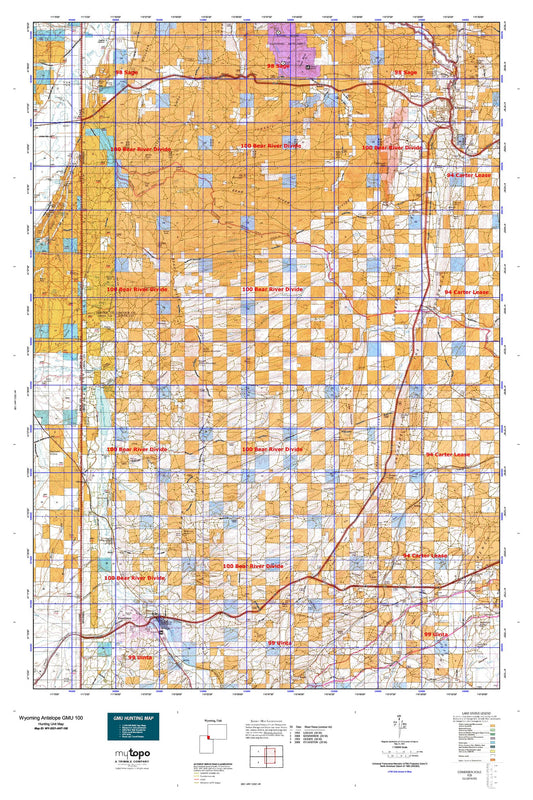 Wyoming Antelope GMU 100 Map Image