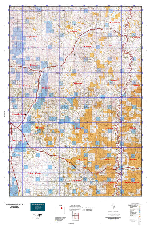 Wyoming Antelope GMU 16 Map Image