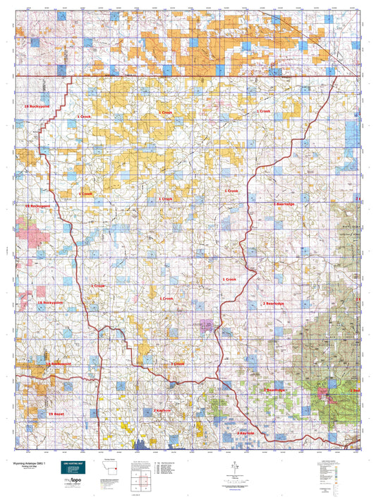 Wyoming Antelope GMU 1 Map Image