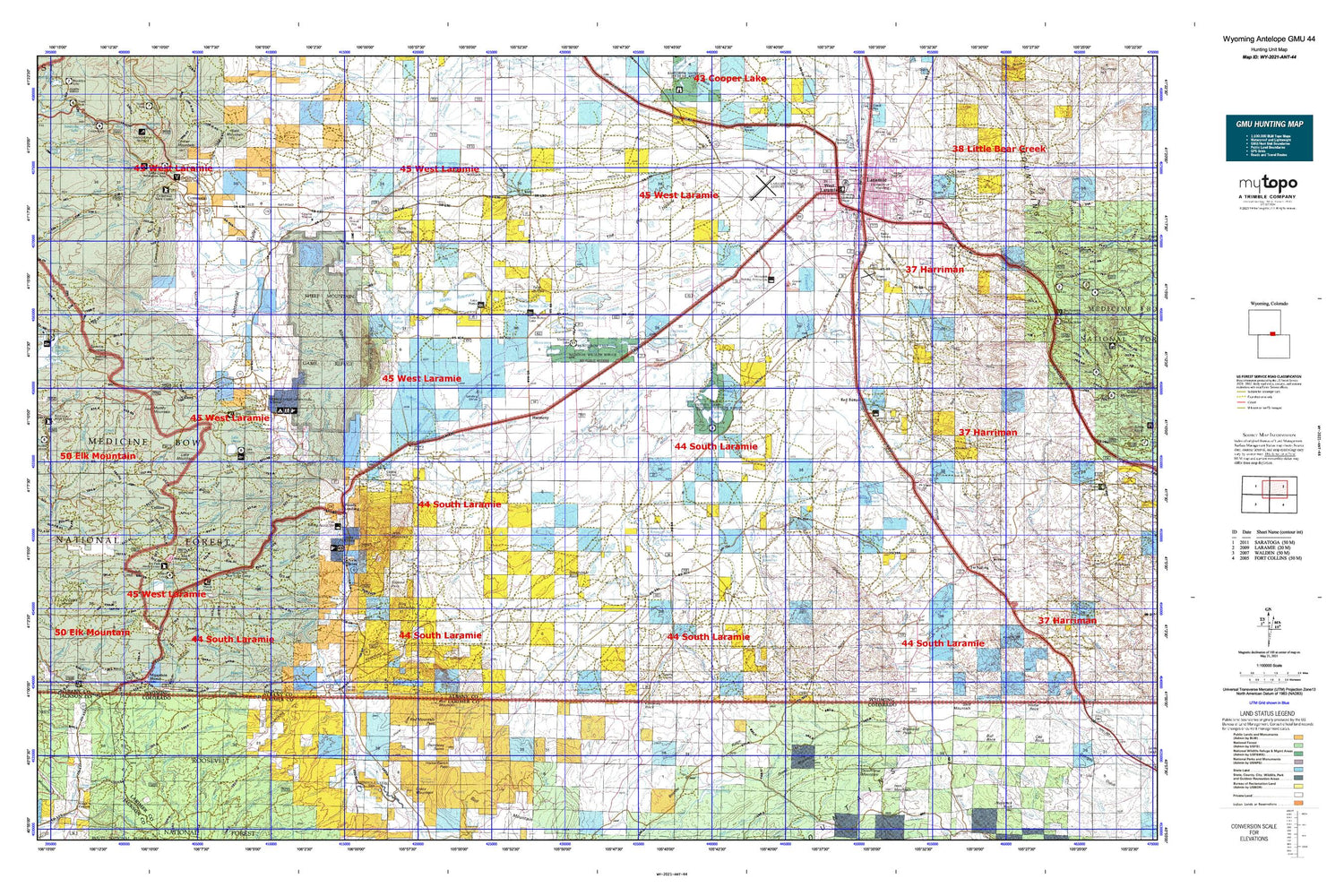 Wyoming Antelope GMU 44 Map Image