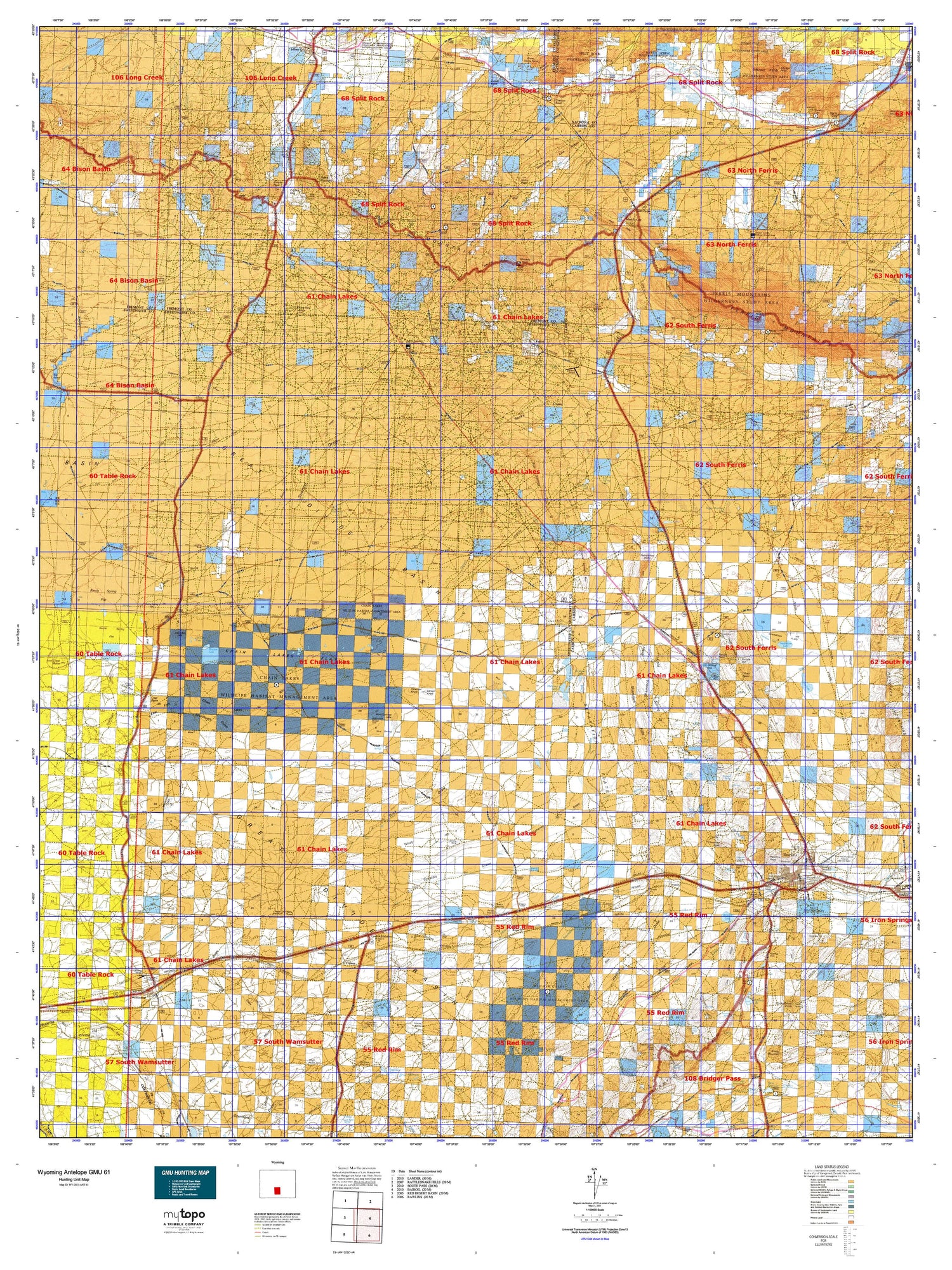Wyoming Antelope GMU 61 Map Image