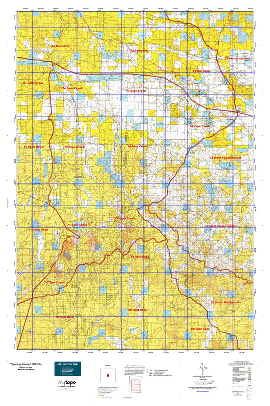 Wyoming Antelope GMU 74 Map Image