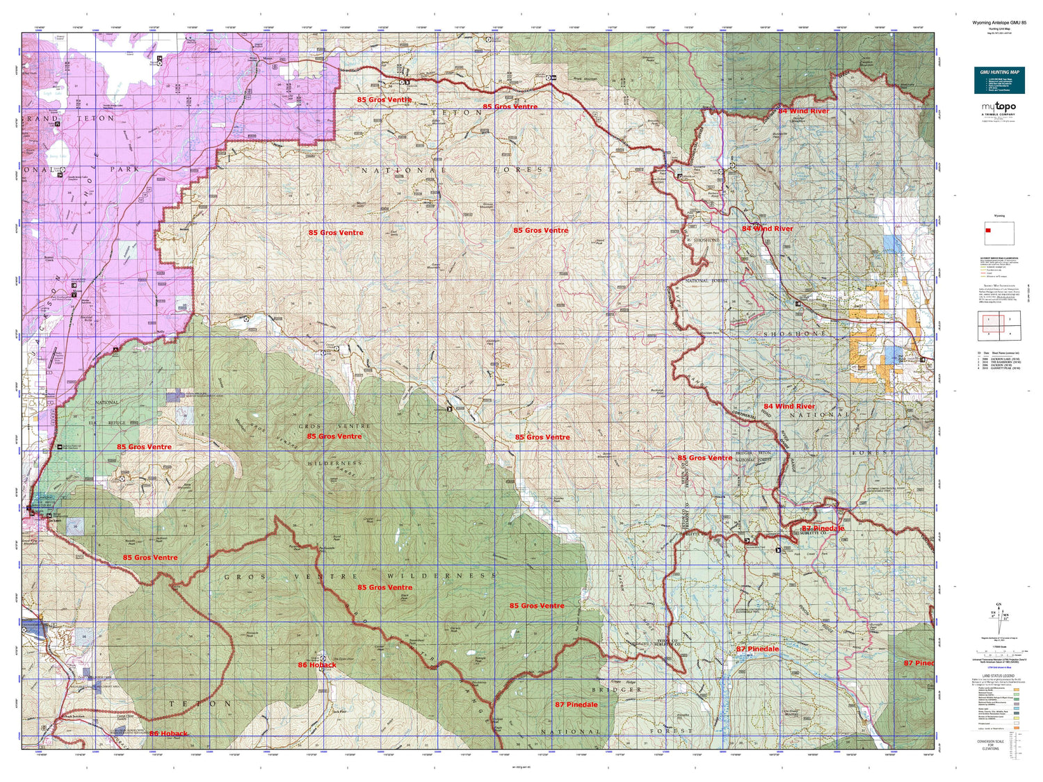Wyoming Antelope GMU 85 Map Image