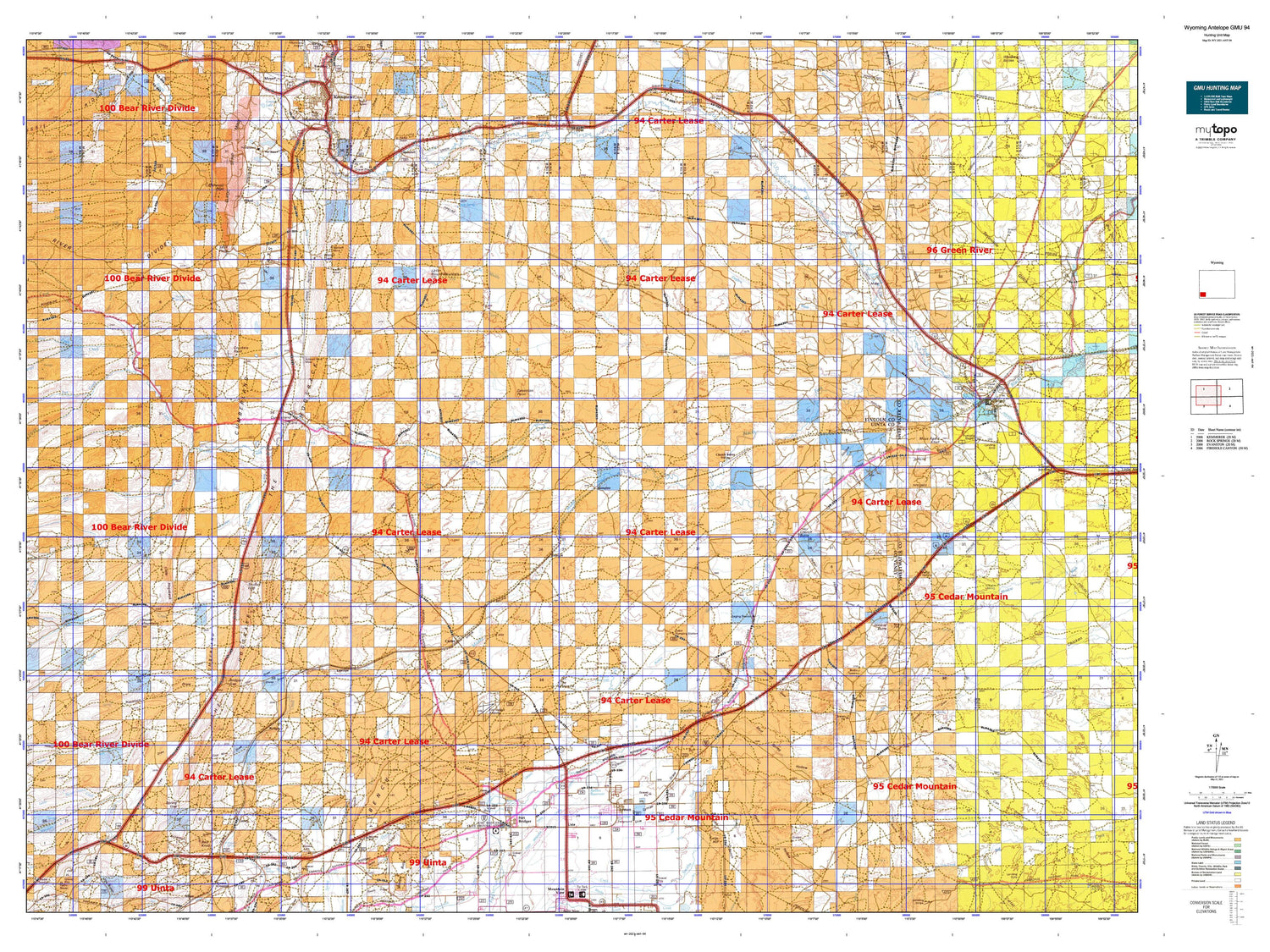 Wyoming Antelope GMU 94 Map Image