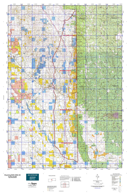 Wyoming Bighorn Sheep GMU 20 Map Image