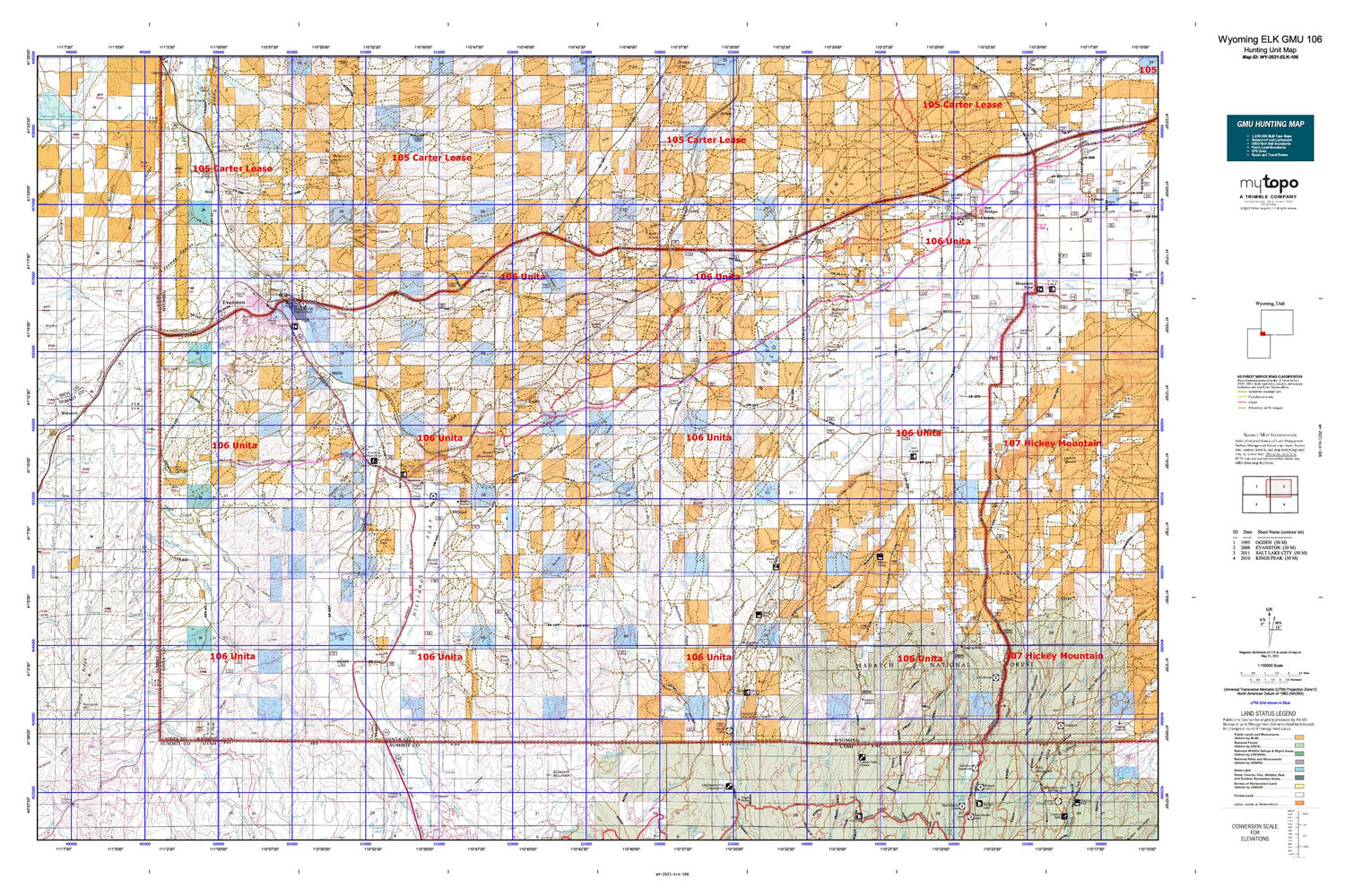 Wyoming Elk GMU 106 Map Image