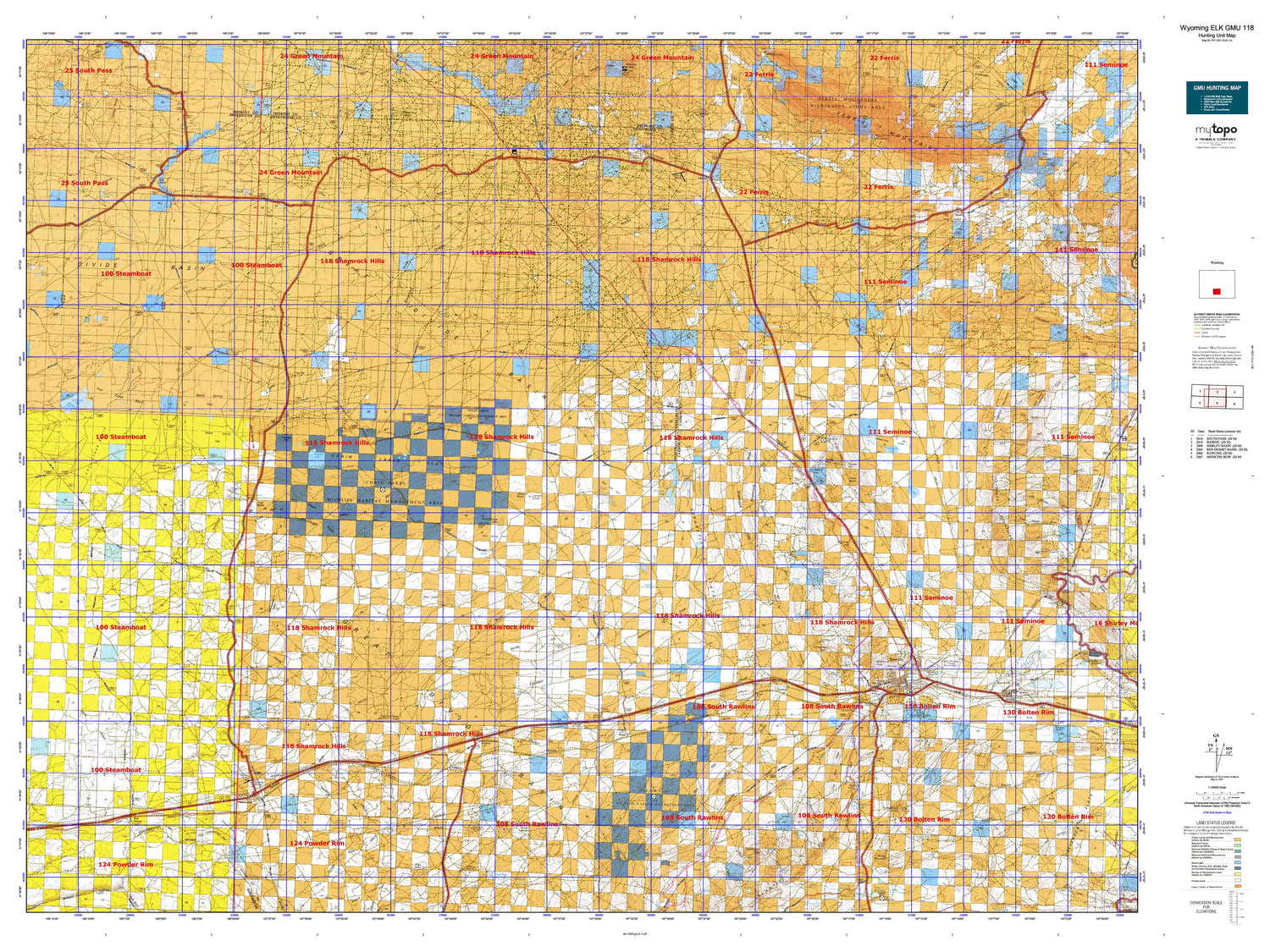 Wyoming Elk GMU 118 Map Image