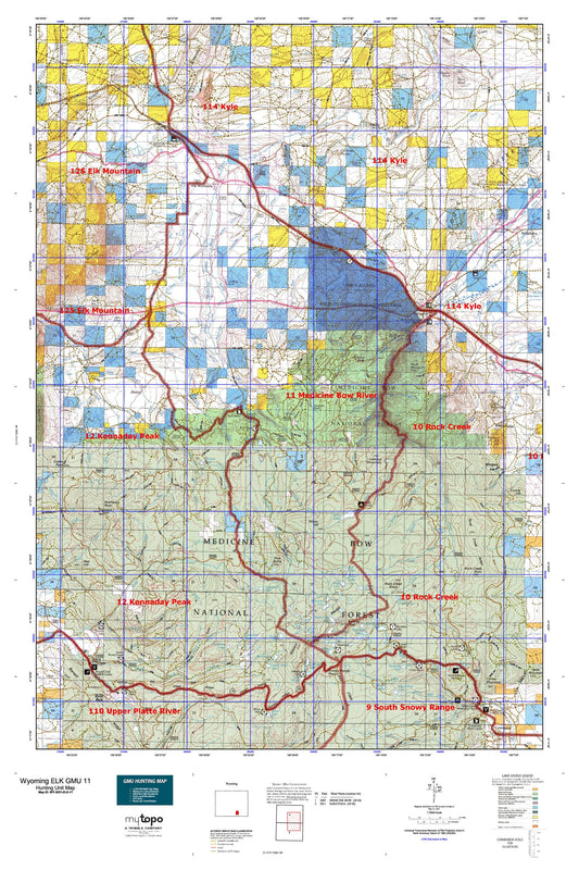 Wyoming Elk GMU 11 Map Image
