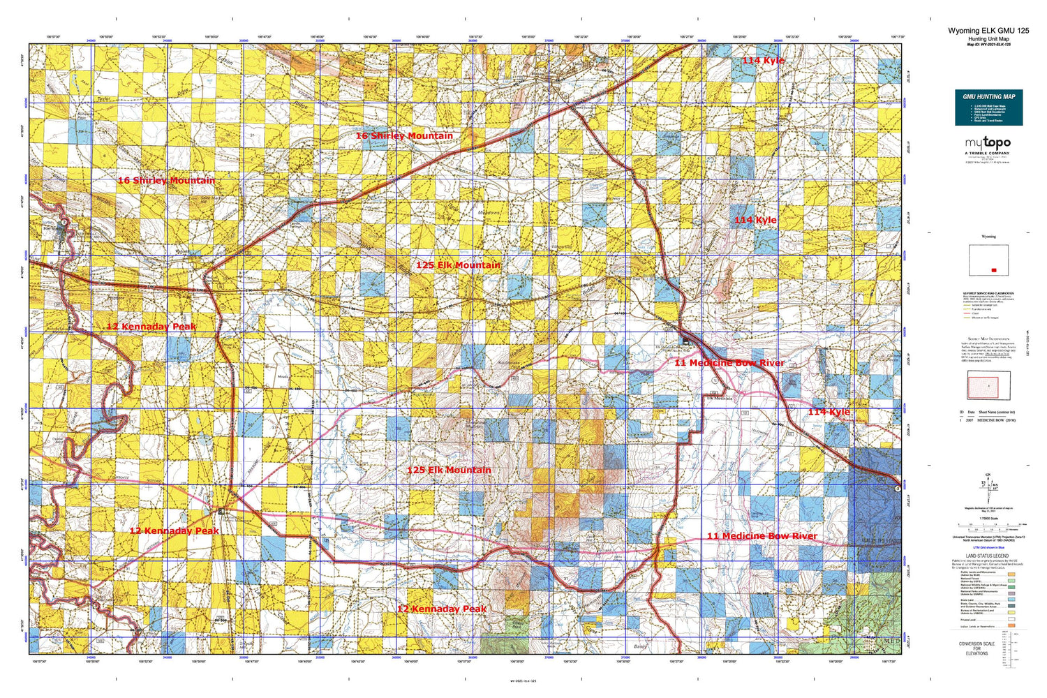 Wyoming Elk GMU 125 Map Image
