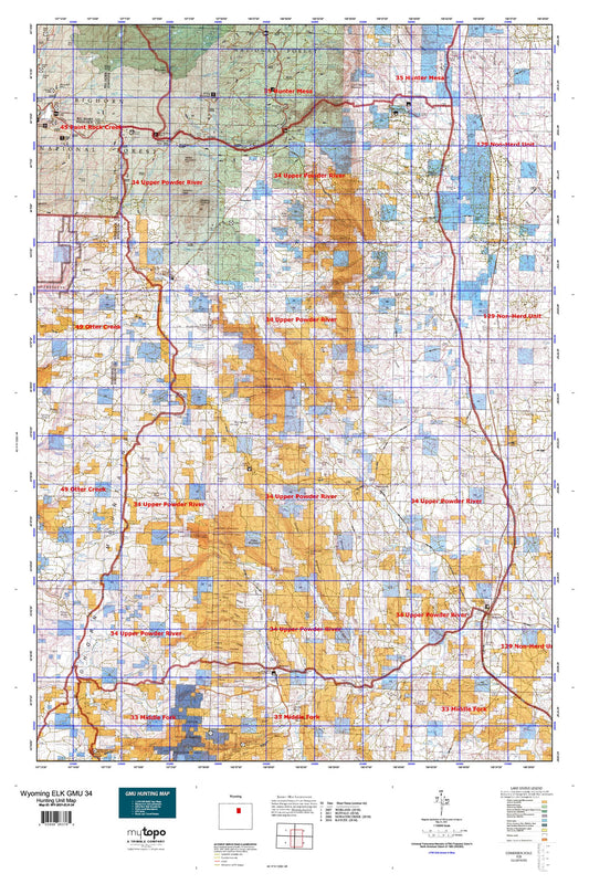 Wyoming Elk GMU 34 Map Image