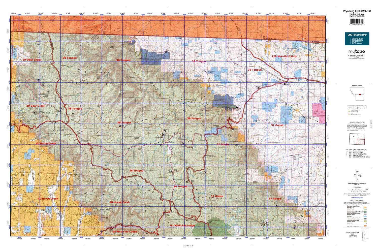 Wyoming Elk GMU 38 Map Image