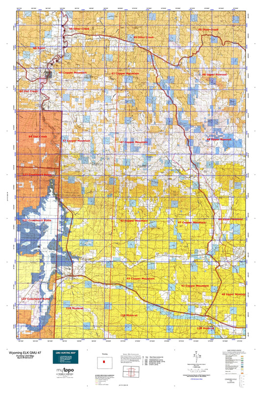 Wyoming Elk GMU 47 Map Image