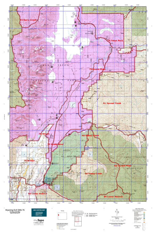 Wyoming Elk GMU 75 Map Image