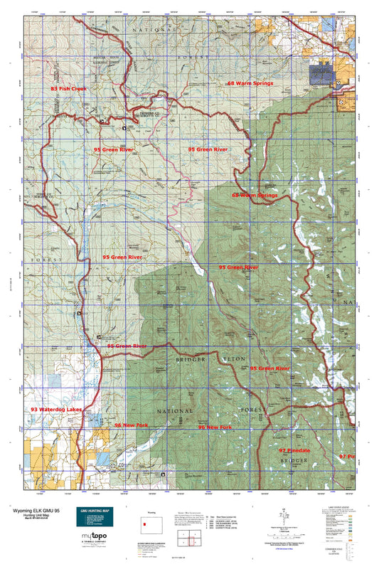 Wyoming Elk GMU 95 Map Image
