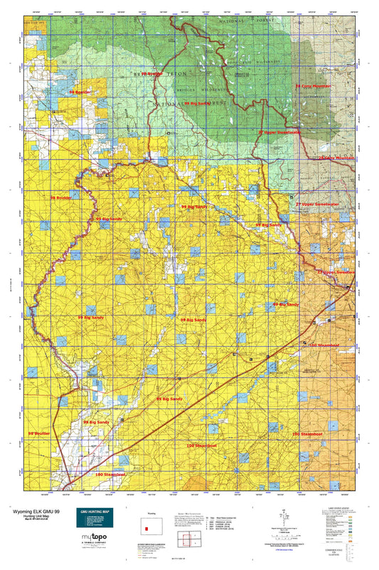 Wyoming Elk GMU 99 Map Image