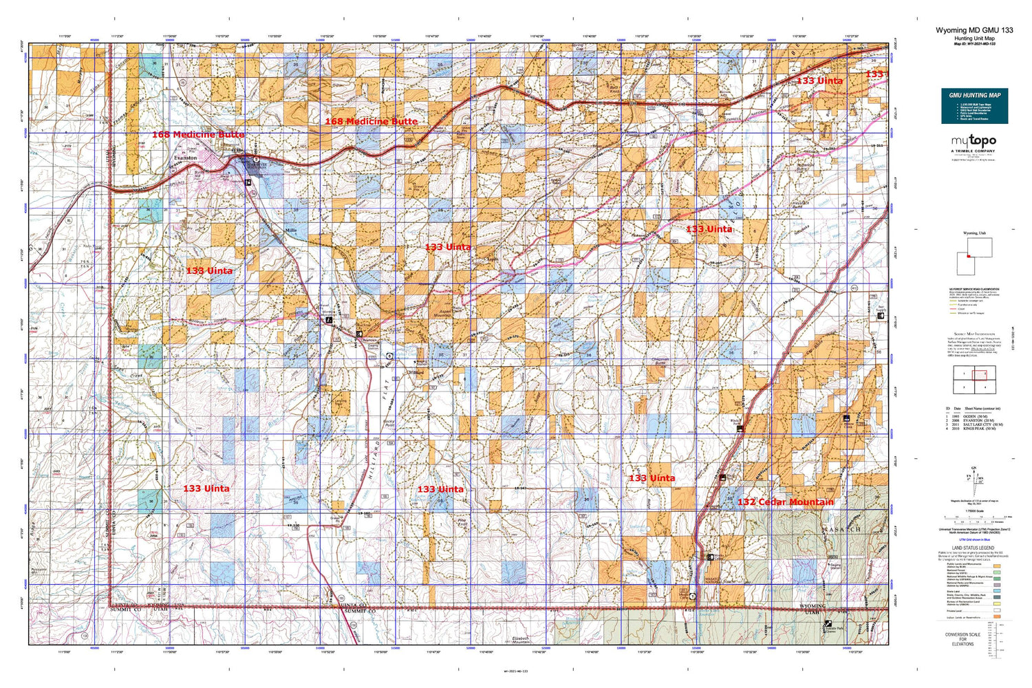 Wyoming Mule Deer GMU 133 Map Image
