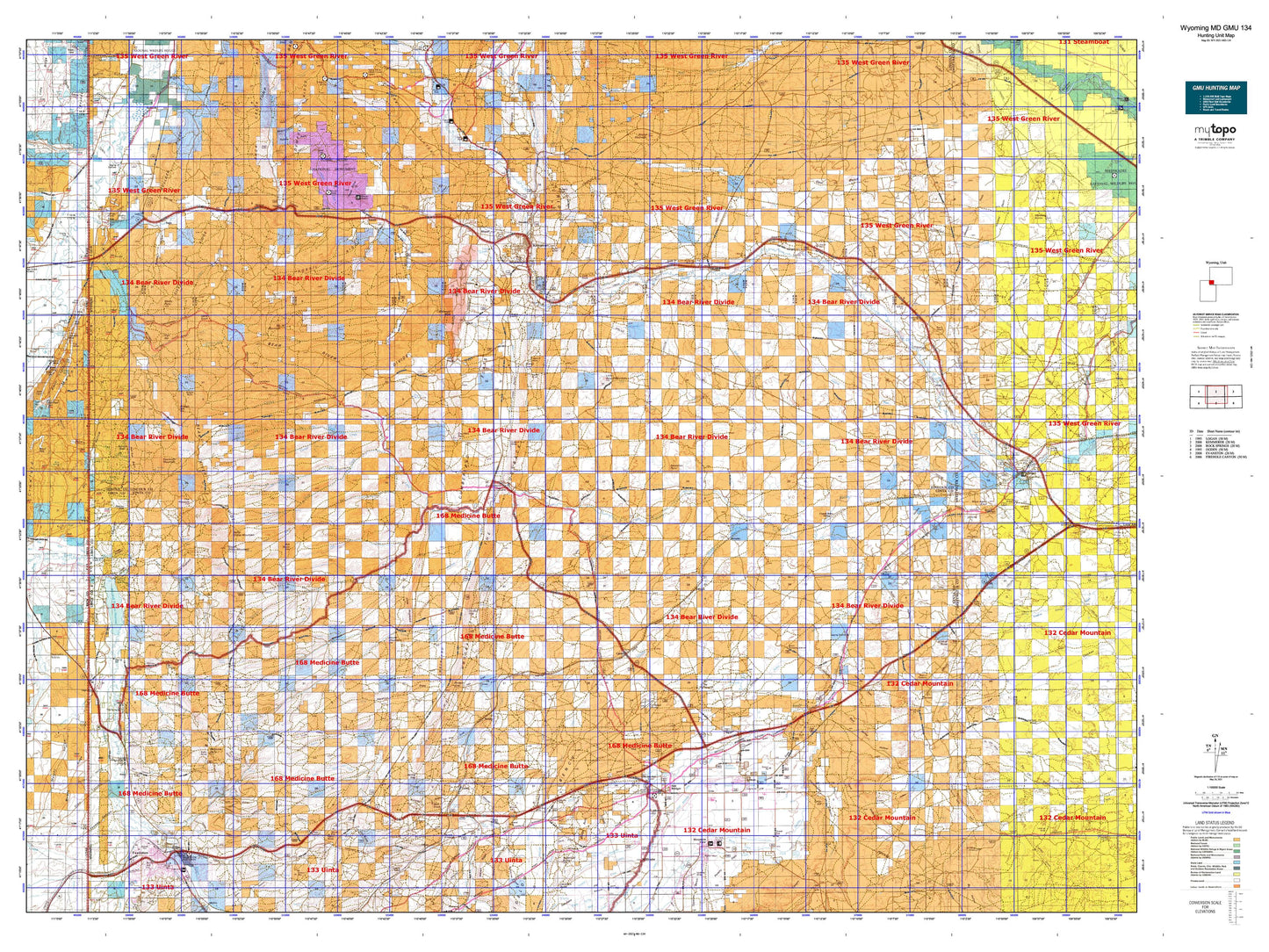 Wyoming Mule Deer GMU 134 Map Image