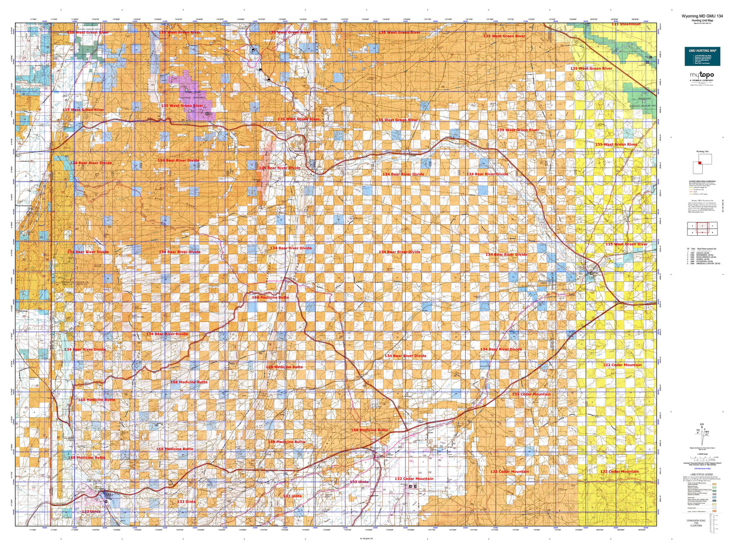 Wyoming Mule Deer GMU 134 Map Image