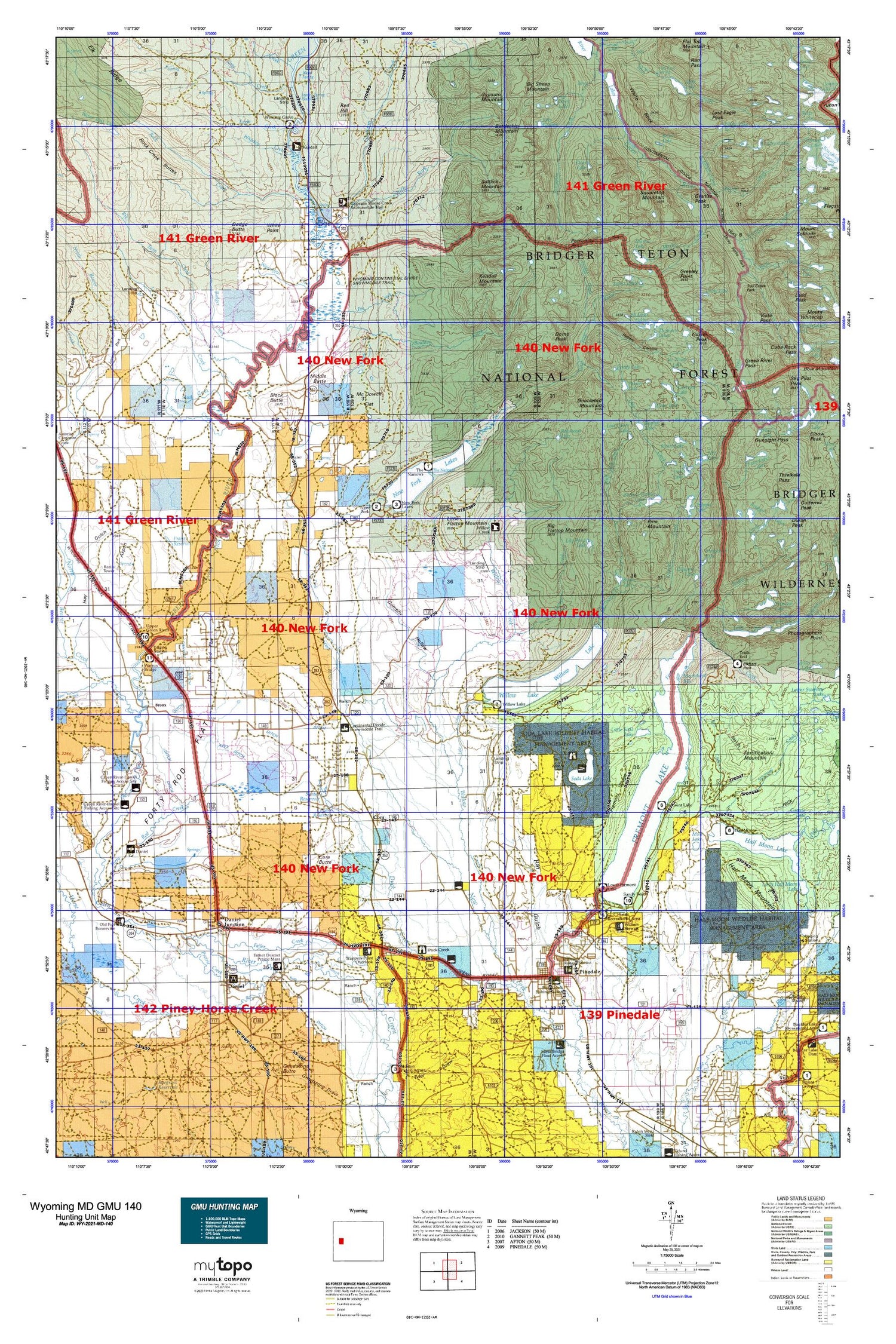 Wyoming Mule Deer GMU 140 Map Image