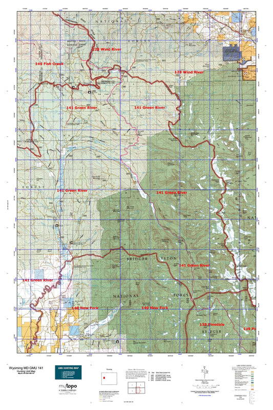 Wyoming Mule Deer GMU 141 Map Image
