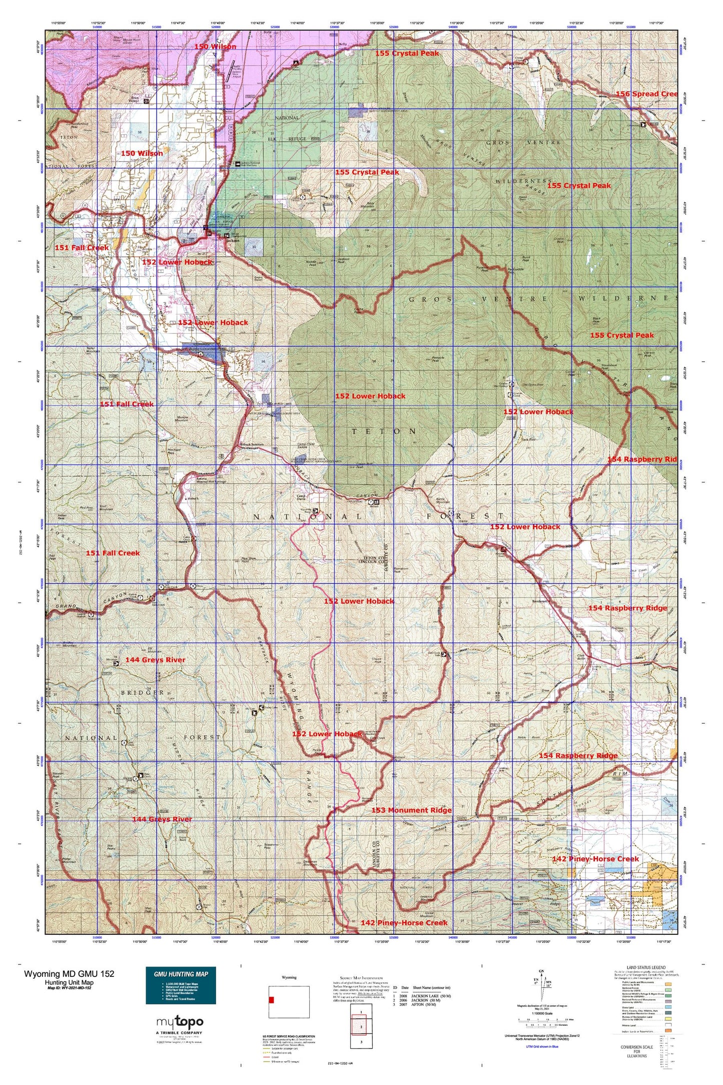 Wyoming Mule Deer GMU 152 Map Image