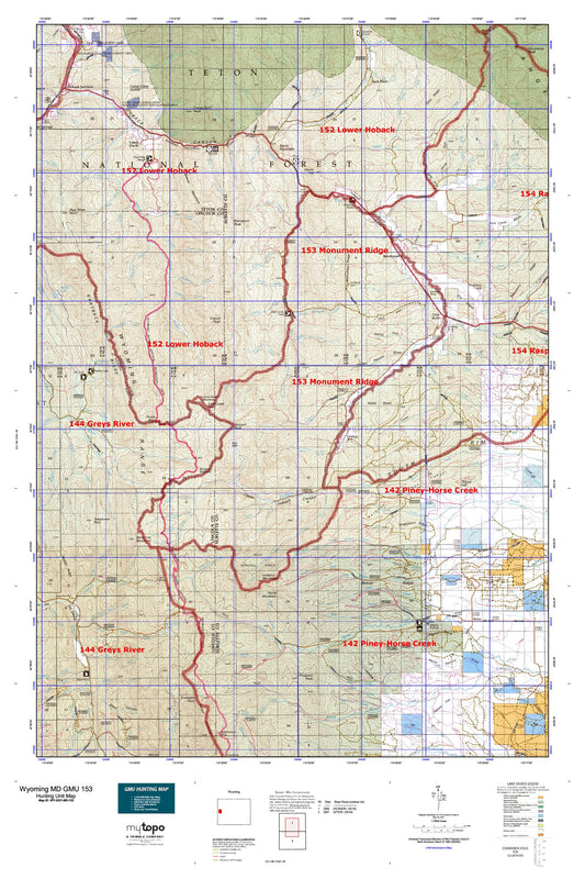 Wyoming Mule Deer GMU 153 Map Image