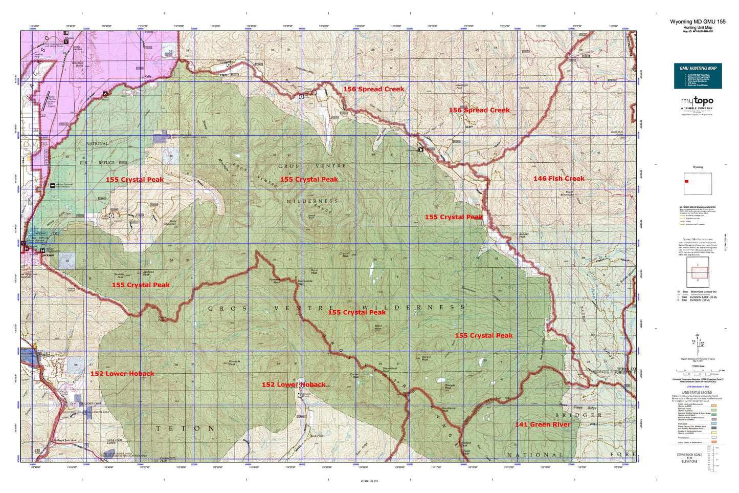 Wyoming Mule Deer GMU 155 Map Image
