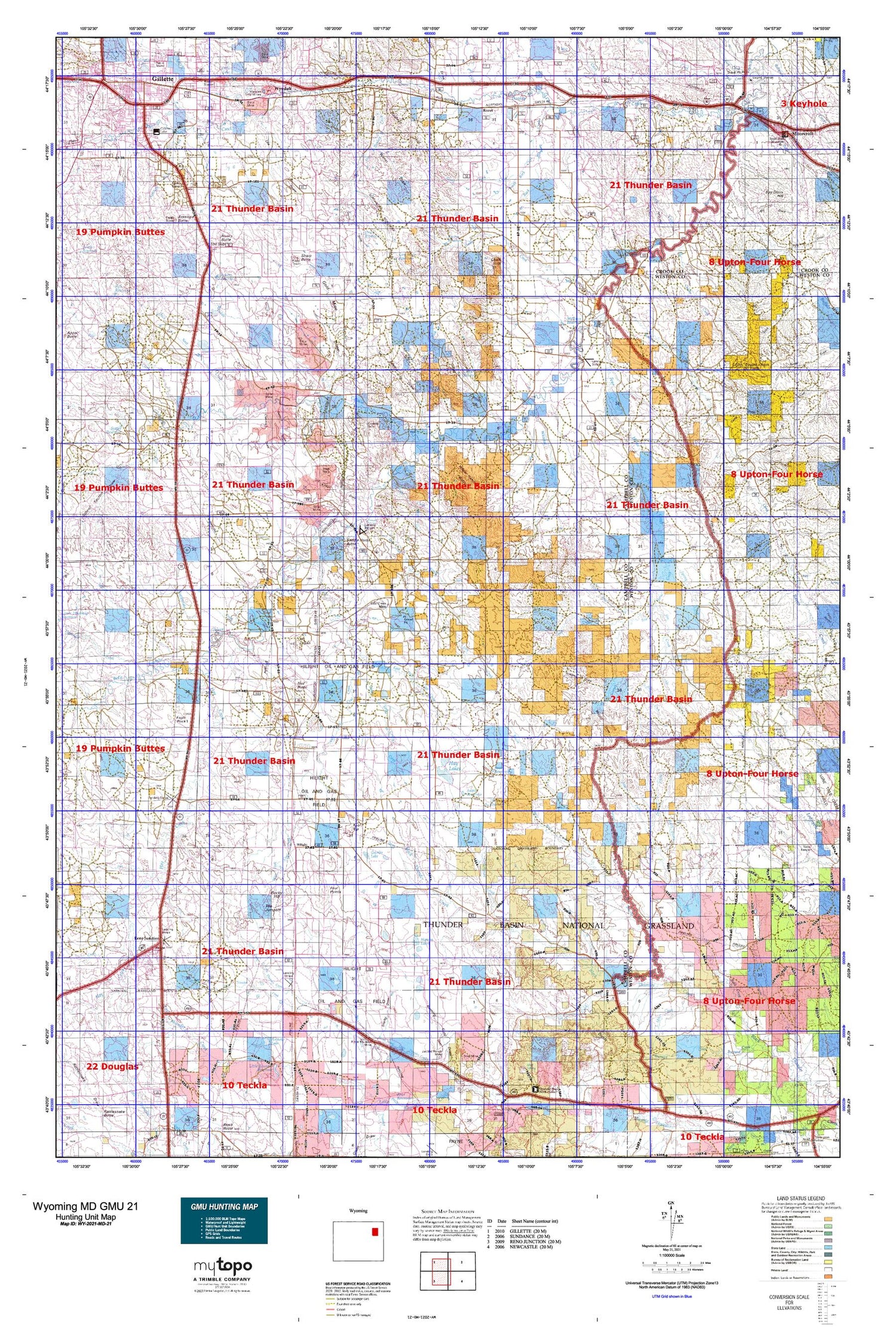 Wyoming Mule Deer GMU 21 Map Image