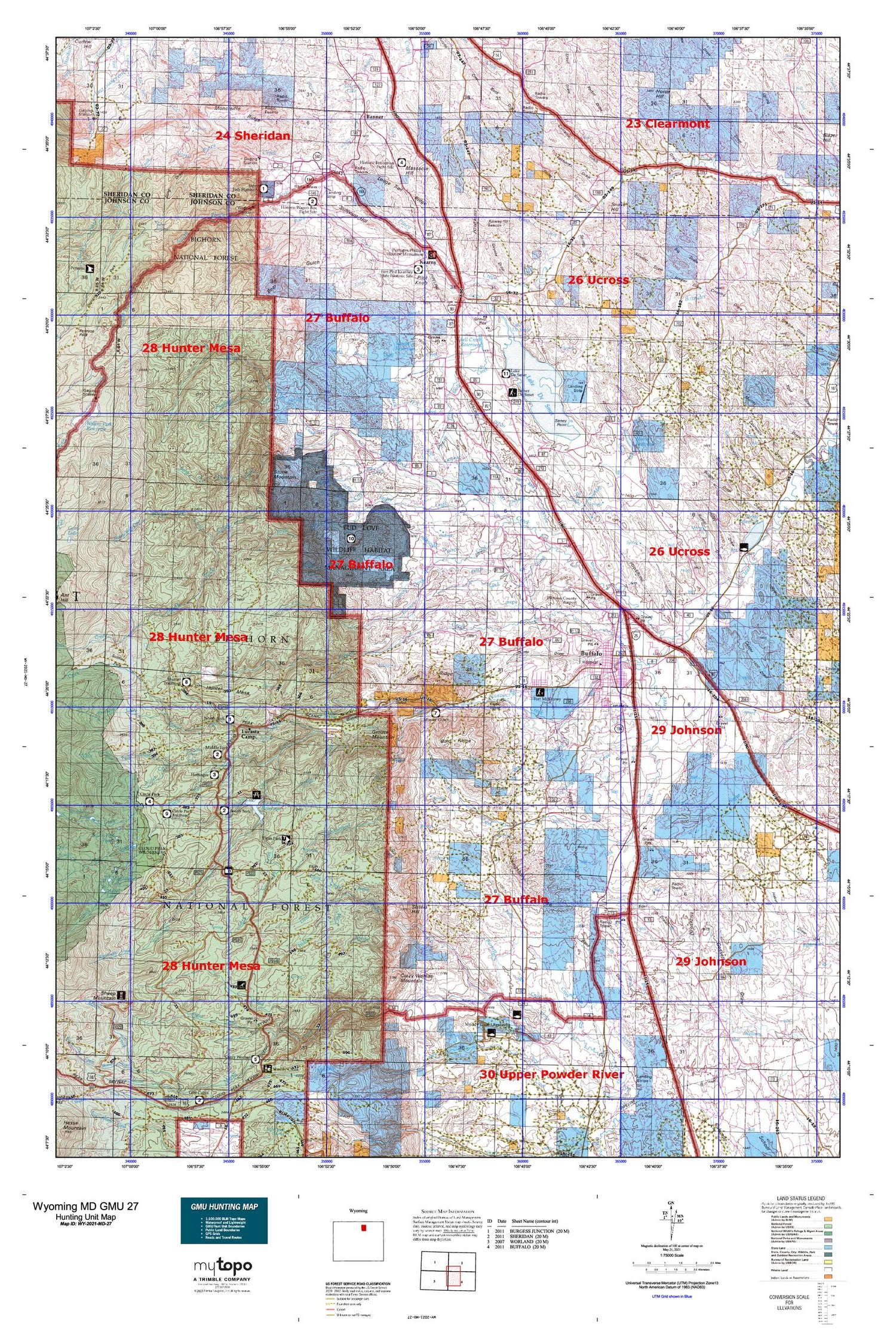 Wyoming Mule Deer GMU 27 Map Image