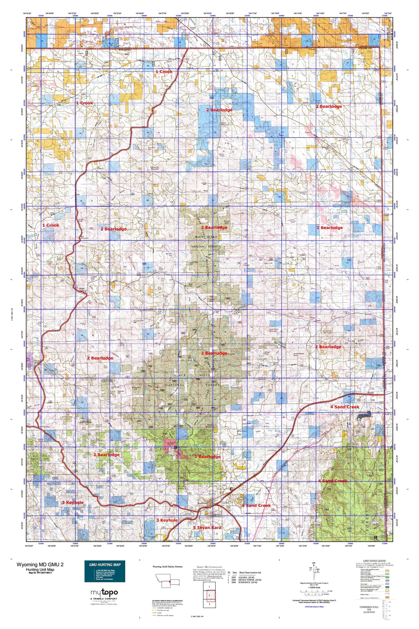 Wyoming Mule Deer GMU 2 Map Image