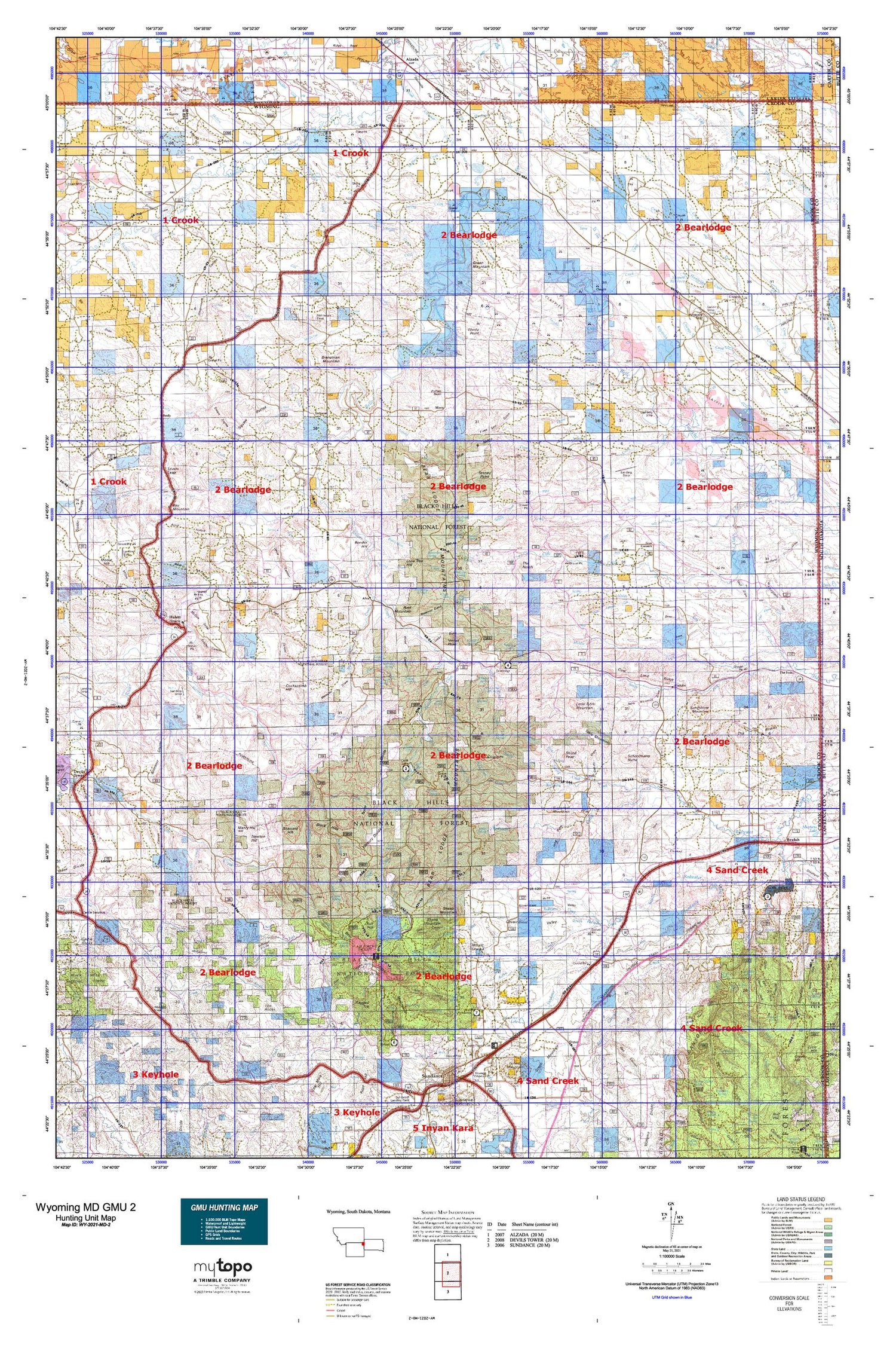 Wyoming Mule Deer GMU 2 Map Image
