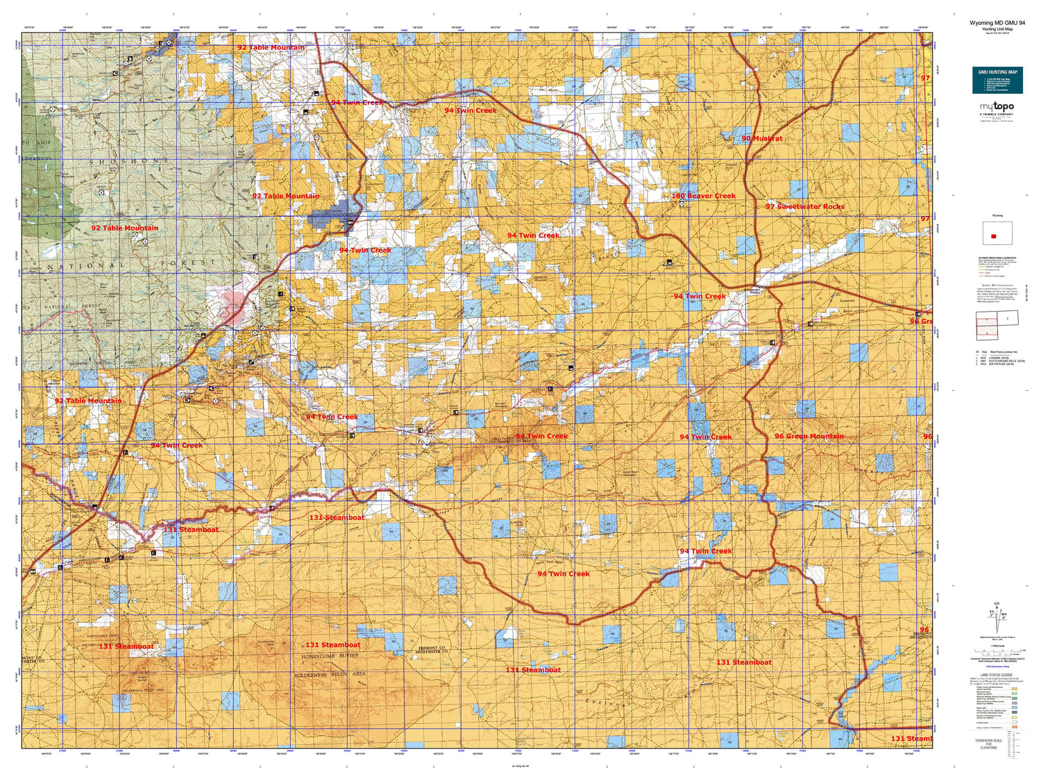 Wyoming Mule Deer GMU 94 Map Image