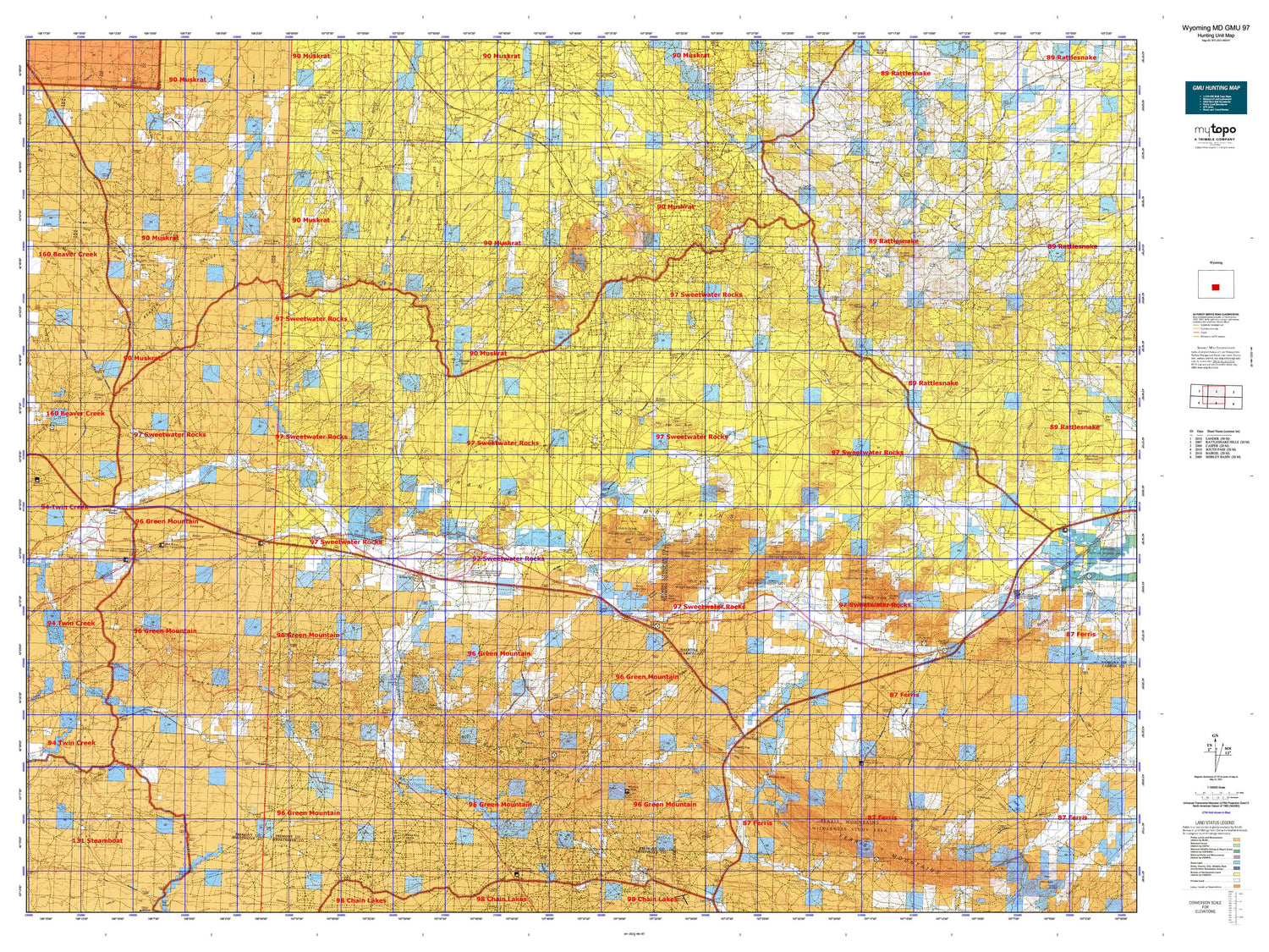 Wyoming Mule Deer GMU 97 Map Image