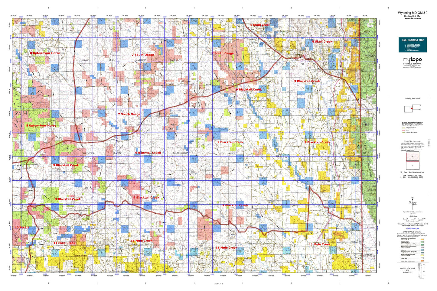 Wyoming Mule Deer GMU 9 Map Image
