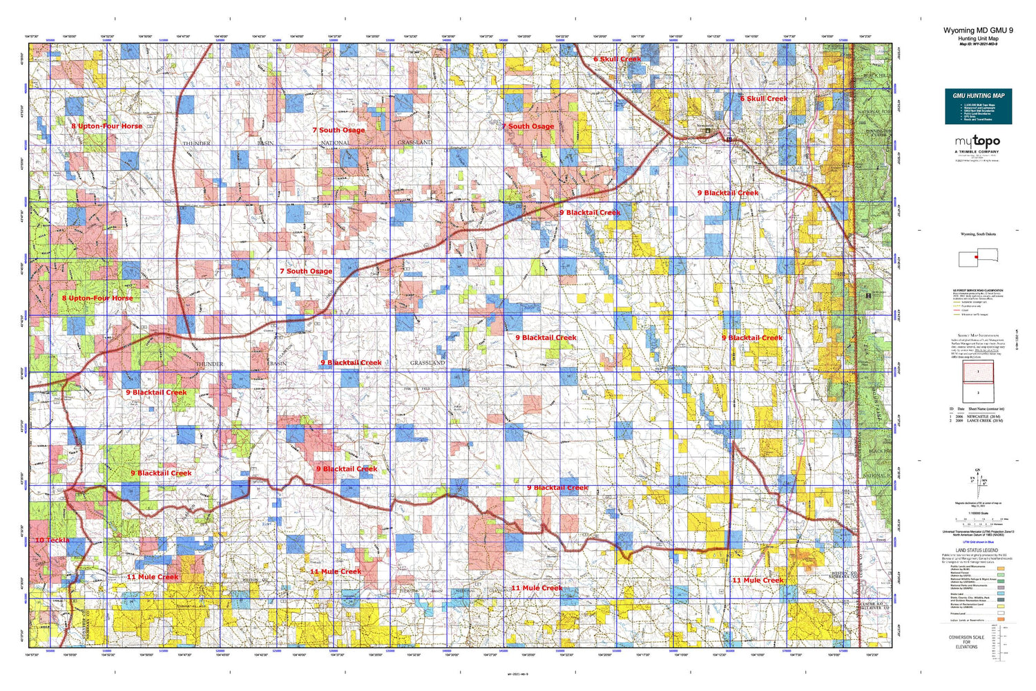 Wyoming Mule Deer GMU 9 Map Image