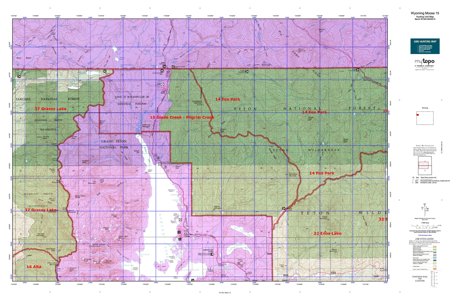 Wyoming Moose 15 Map Image