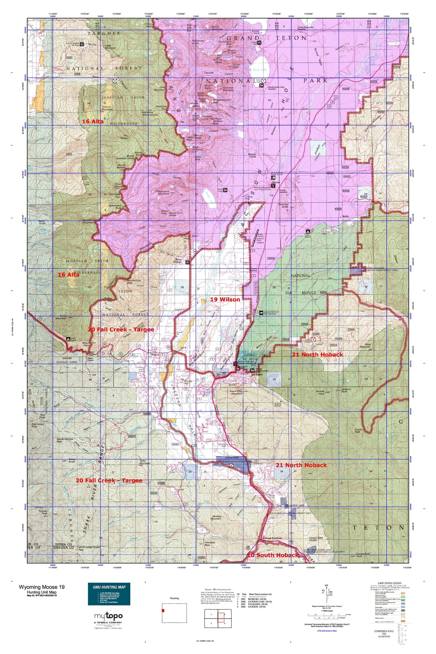 Wyoming Moose 19 Map Image