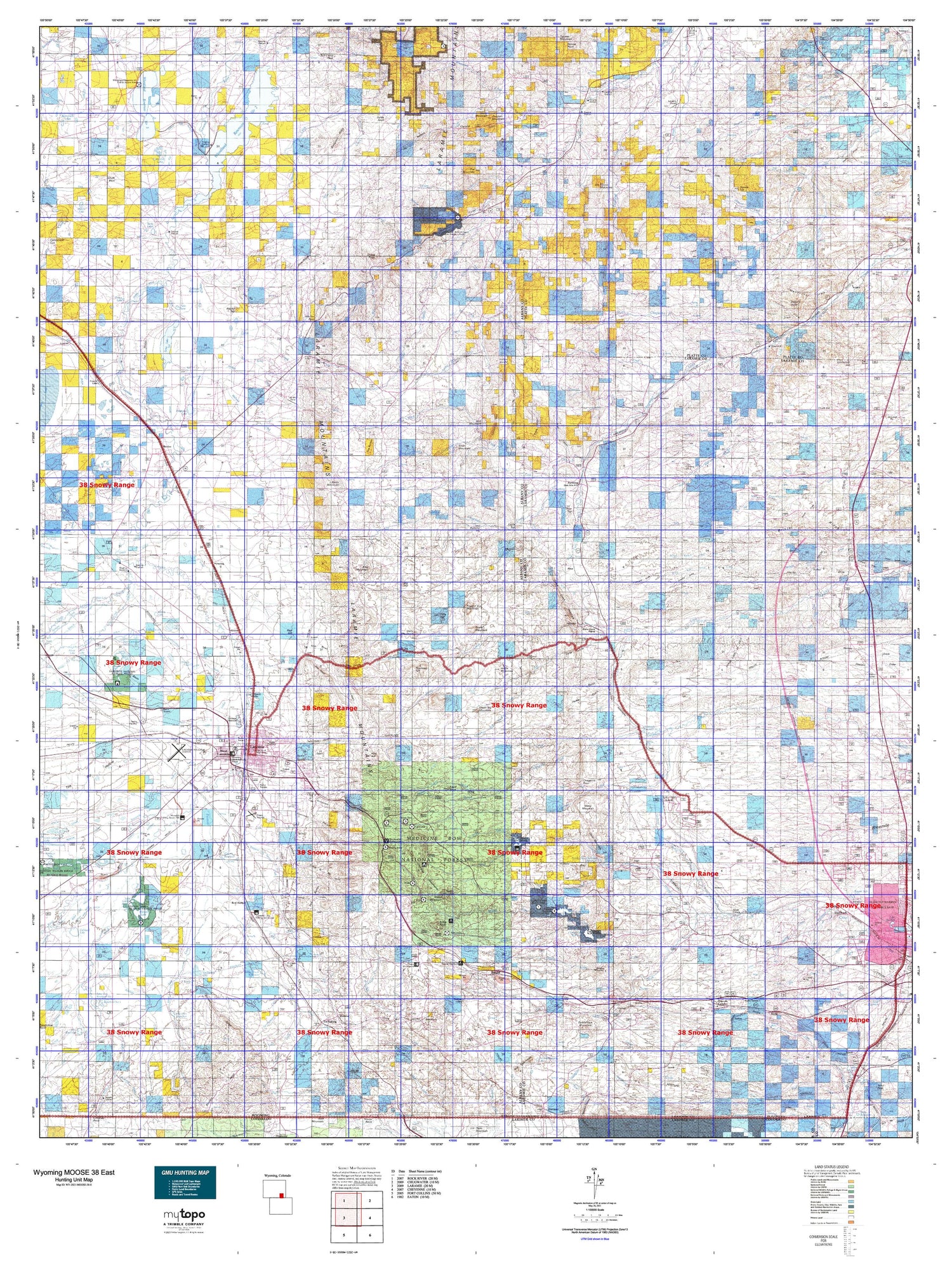 Wyoming Moose 38 East Map Image