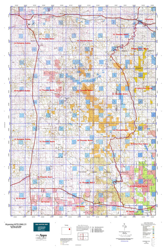 Wyoming Whitetail Deer GMU 21 Map Image