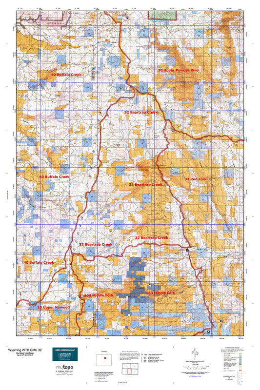 Wyoming Whitetail Deer GMU 32 Map Image