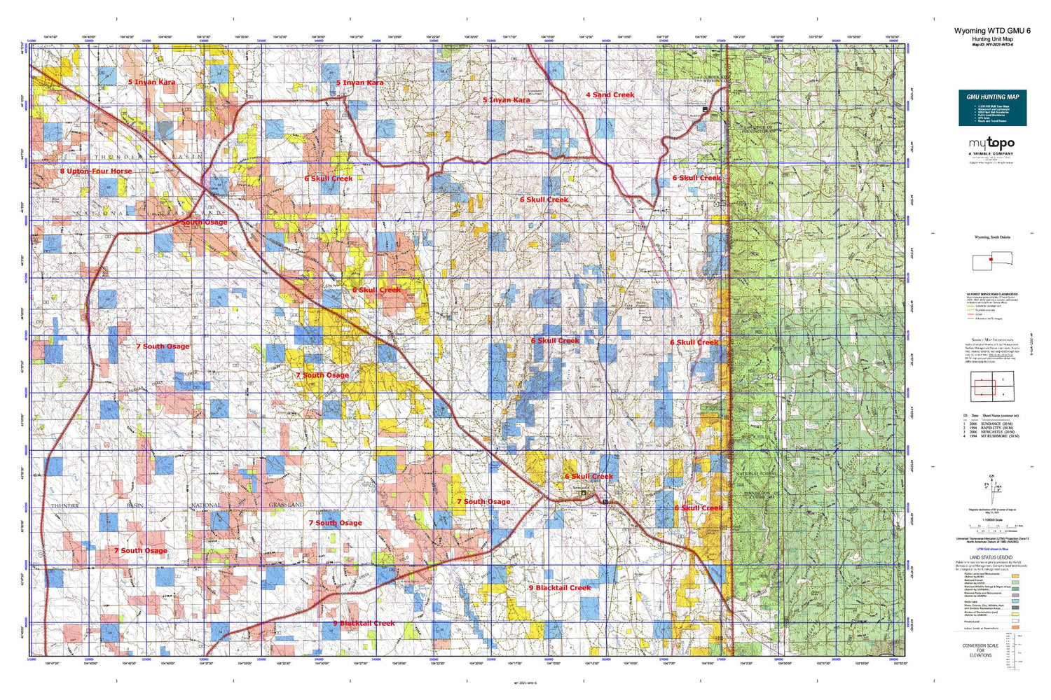 Wyoming Whitetail Deer GMU 6 Map Image