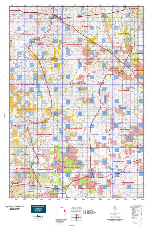 Wyoming Whitetail Deer GMU 8 Map Image