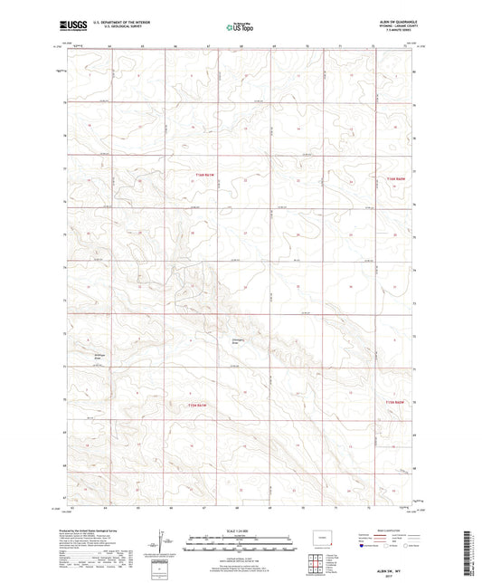 Albin SW Wyoming US Topo Map Image