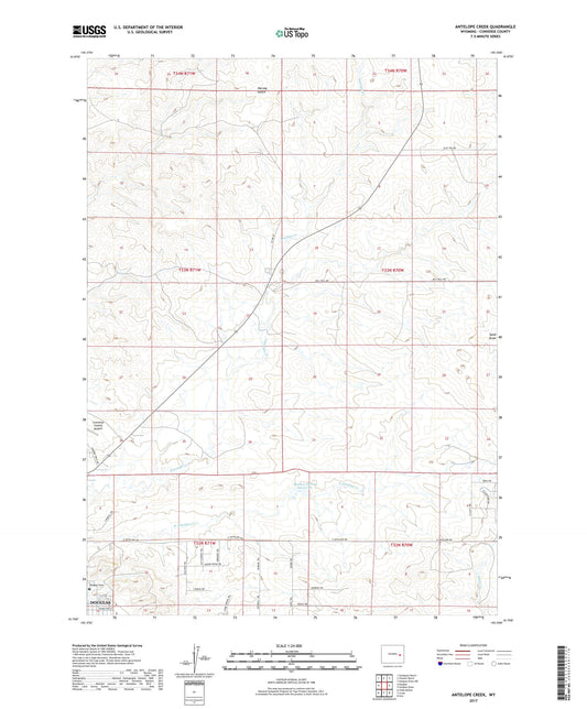 Antelope Creek Wyoming US Topo Map Image