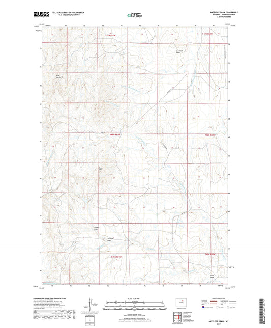 Antelope Draw Wyoming US Topo Map Image